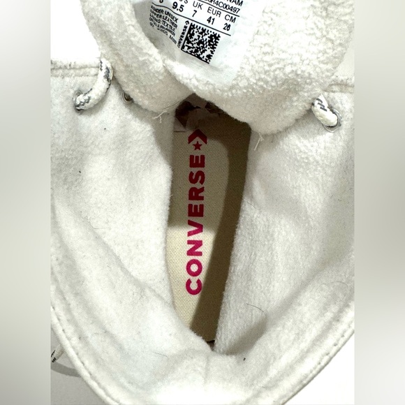 Converse Chuck Taylor Crafted Hi White Leather Boots - Size M8 or W9.5 - Picture 6 of 9